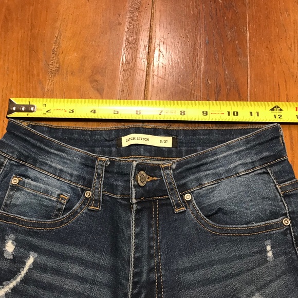 Catch Stitch Jeans Sz 5/27 Ripped Stretch Skinny - Picture 7 of 11
